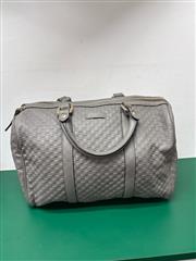 GUCCI MICROGUCCISSIMA GRAY LEATHER BOSTON BAG
